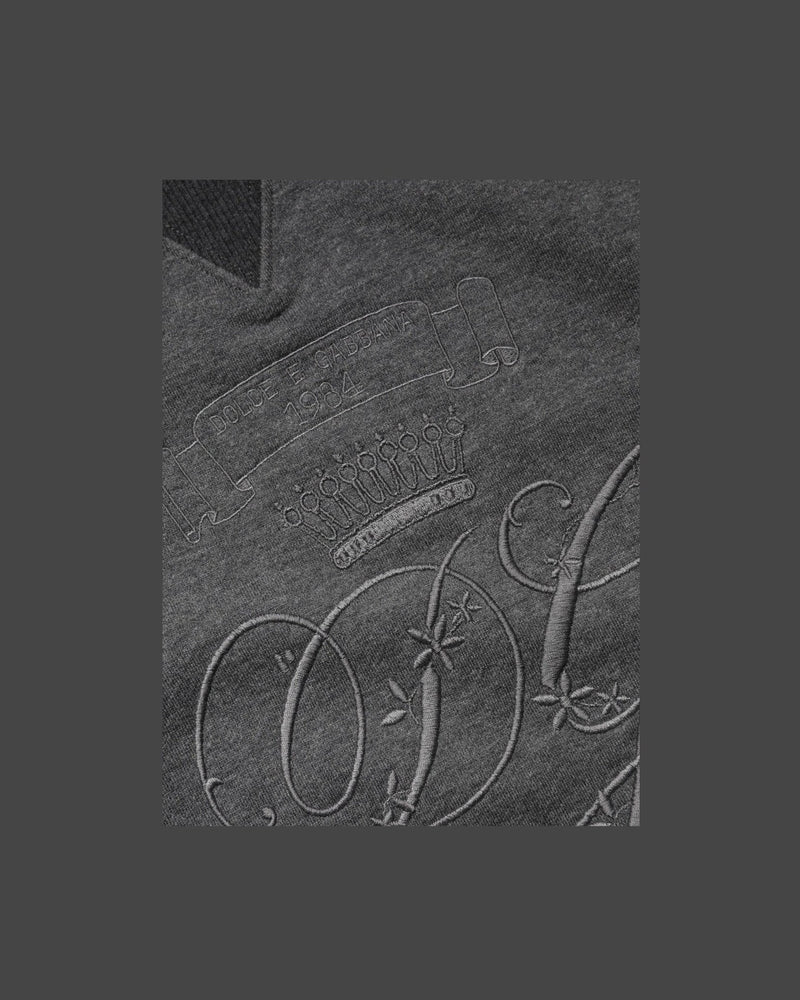 Dolce & Gabbana Gray Dg Logo Embroidered Pullover Sweater Glam Steals