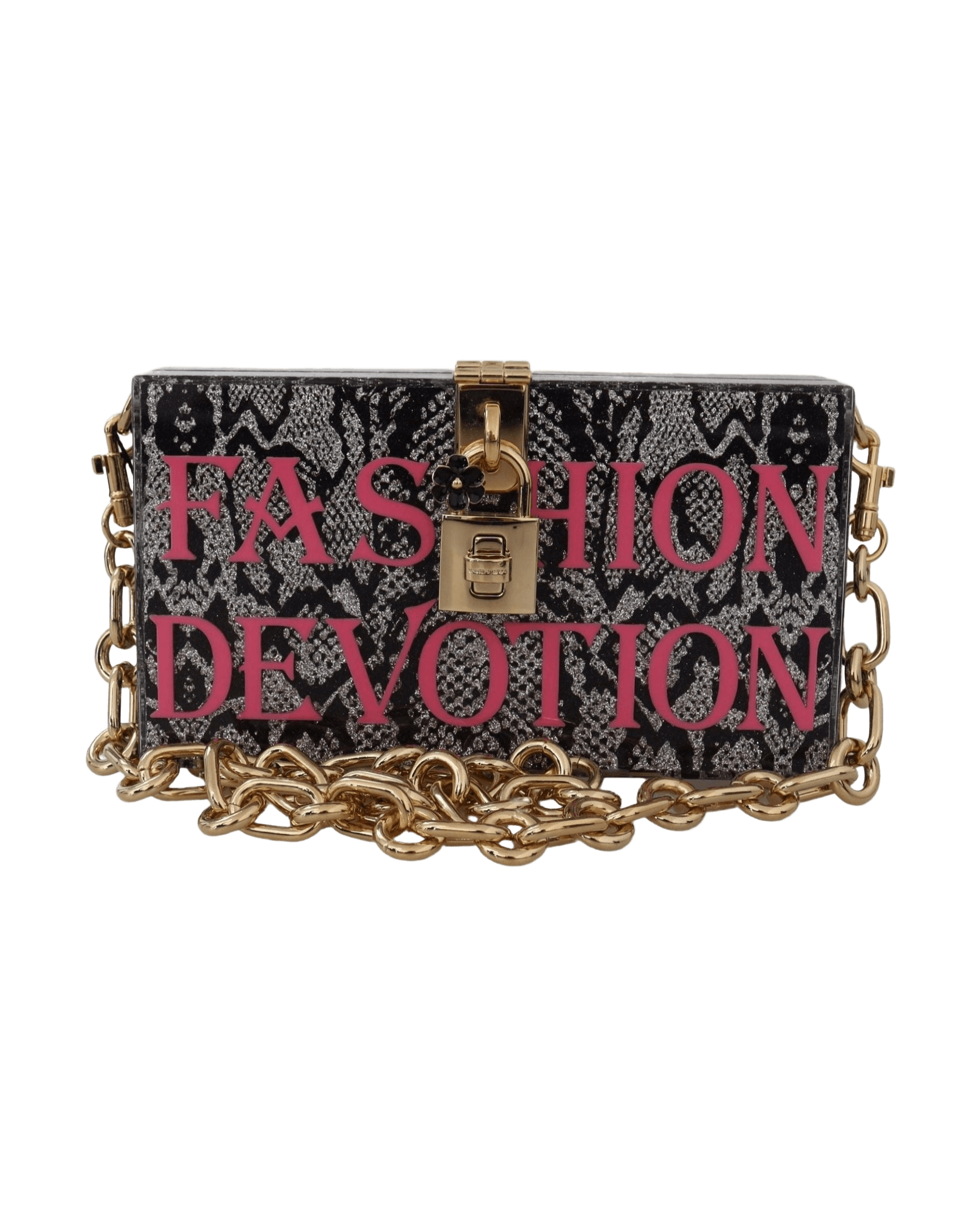 Dolce & Gabbana Gray Resin Box Clutch With Gold Details Glam Steals