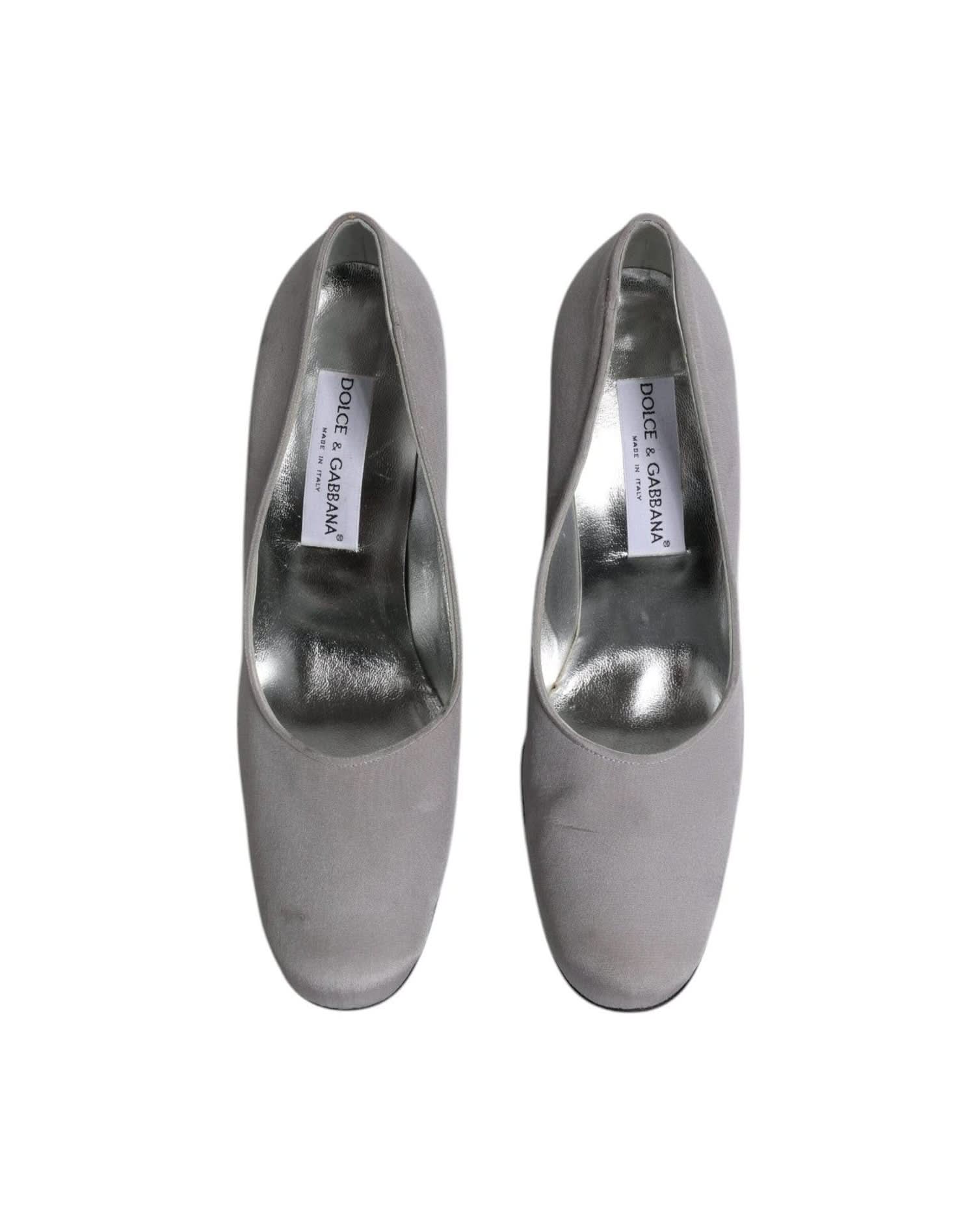 Dolce & Gabbana Gray Suede Leather High Heel Pumps Shoes Heels
