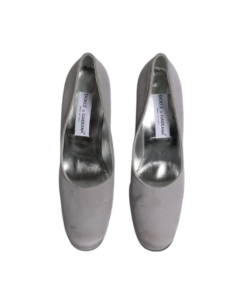 Dolce & Gabbana Gray Suede Leather High Heel Pumps Shoes Heels