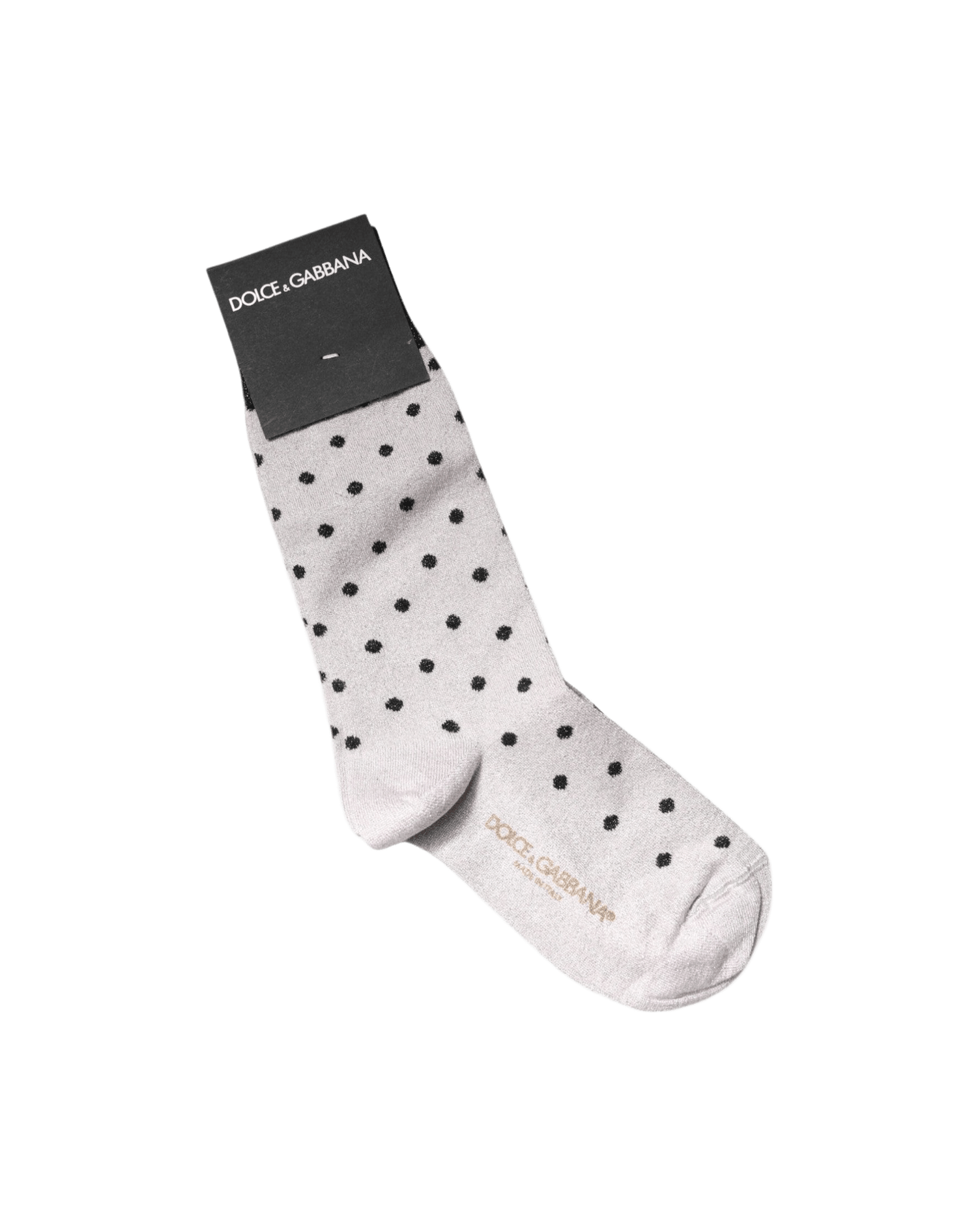 Dolce & Gabbana Gray Viscose Stretch Dotted Socks Glam Steals