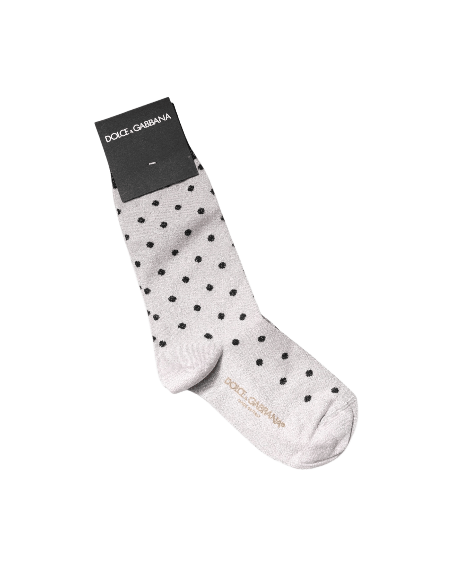 Dolce & Gabbana Gray Viscose Stretch Dotted Socks Glam Steals