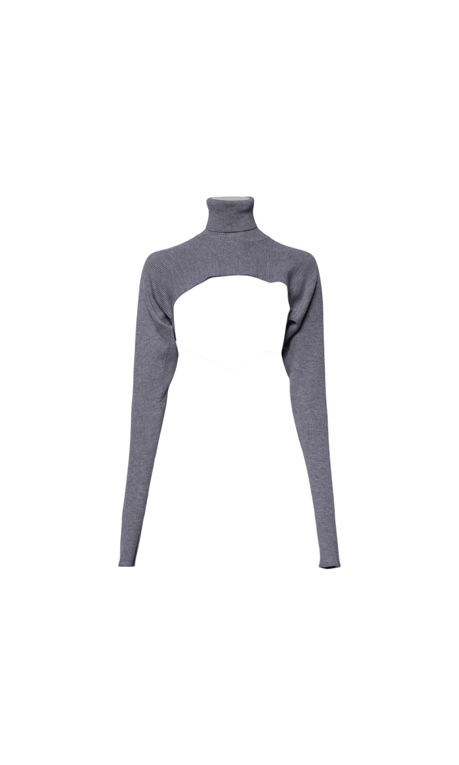 Dolce & Gabbana Gray Wool Knit Turtleneck Cropped Top Sweater Glam Steals