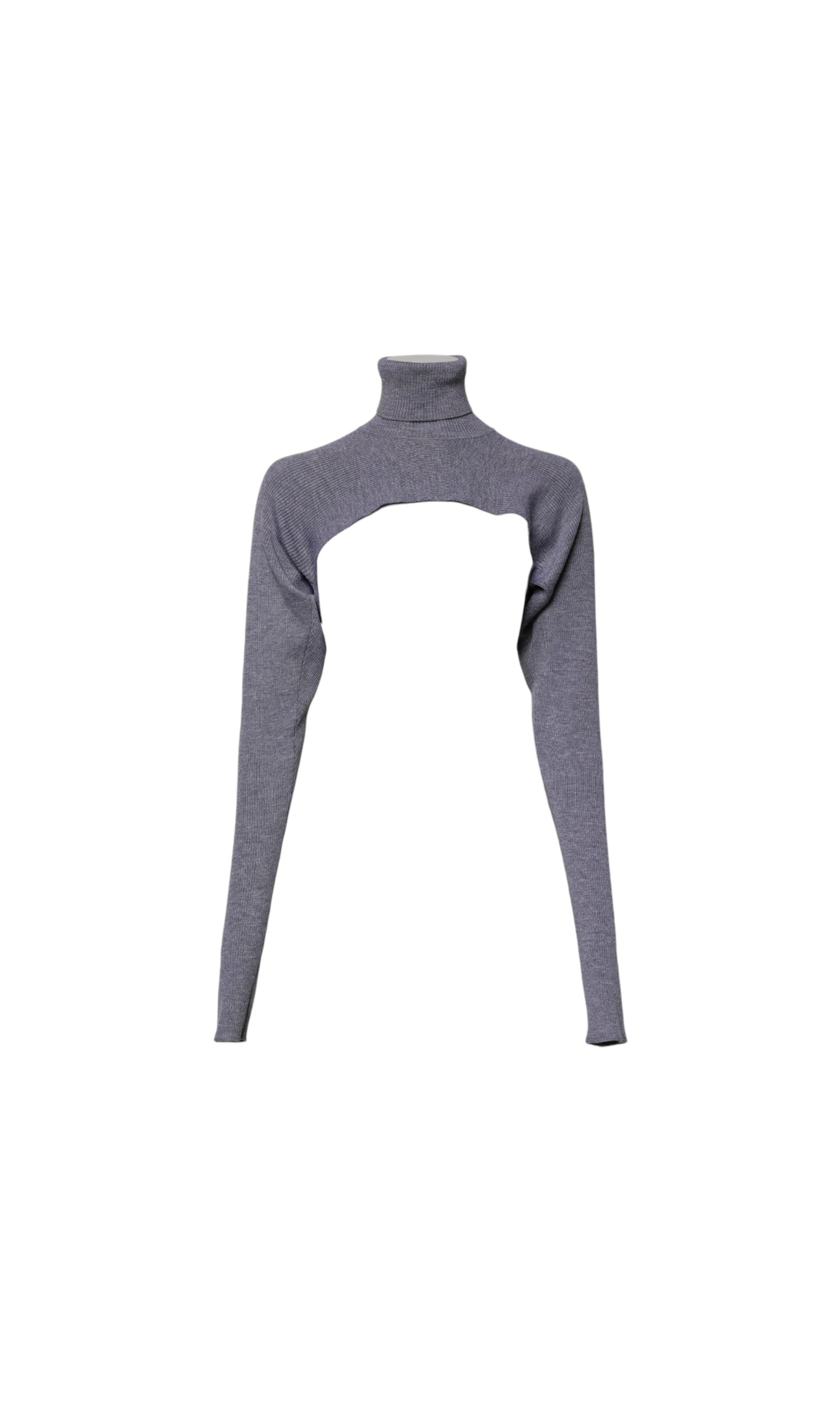 Dolce & Gabbana Gray Wool Knit Turtleneck Cropped Top Sweater Glam Steals