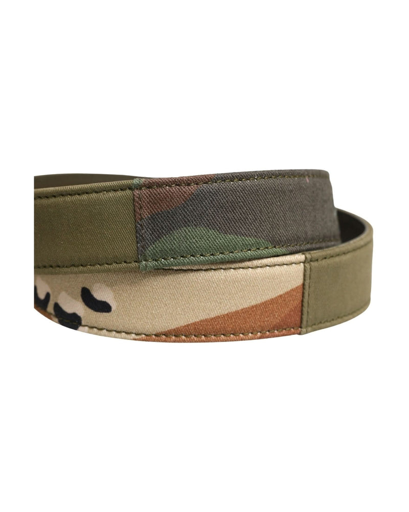Dolce & Gabbana Green Camouflage Devotion Metal Buckle Belt 