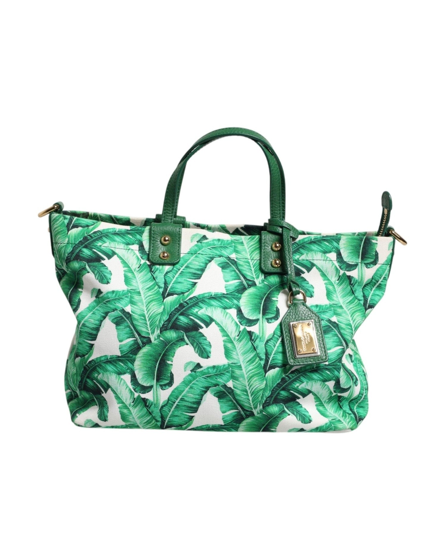 Dolce & Gabbana Canvas Botanical Garden Women Tote Green Bag Glam Steals