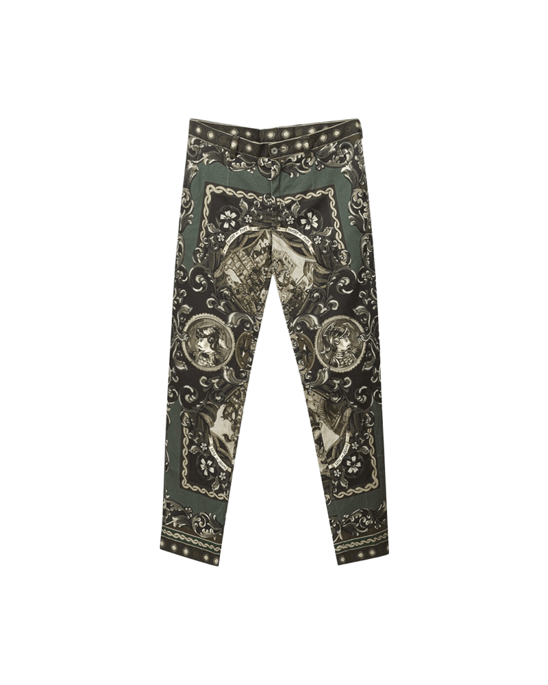 Dolce & Gabbana Green Cotton and Casual Pant Glam Steals