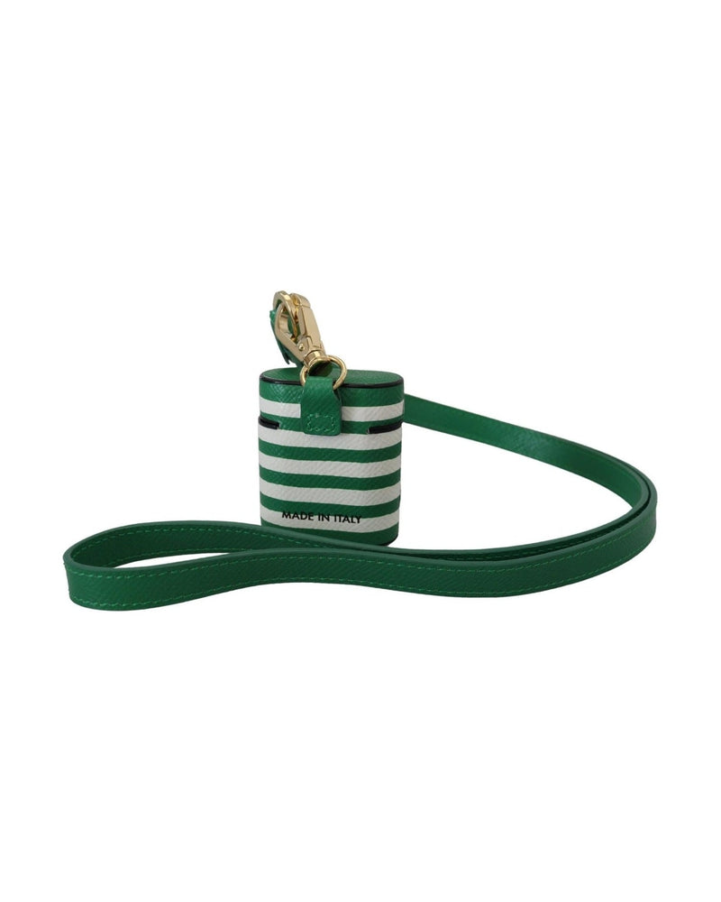 Dolce & Gabbana Elegant Leather Airpods Case - Green Lush Glam Steals