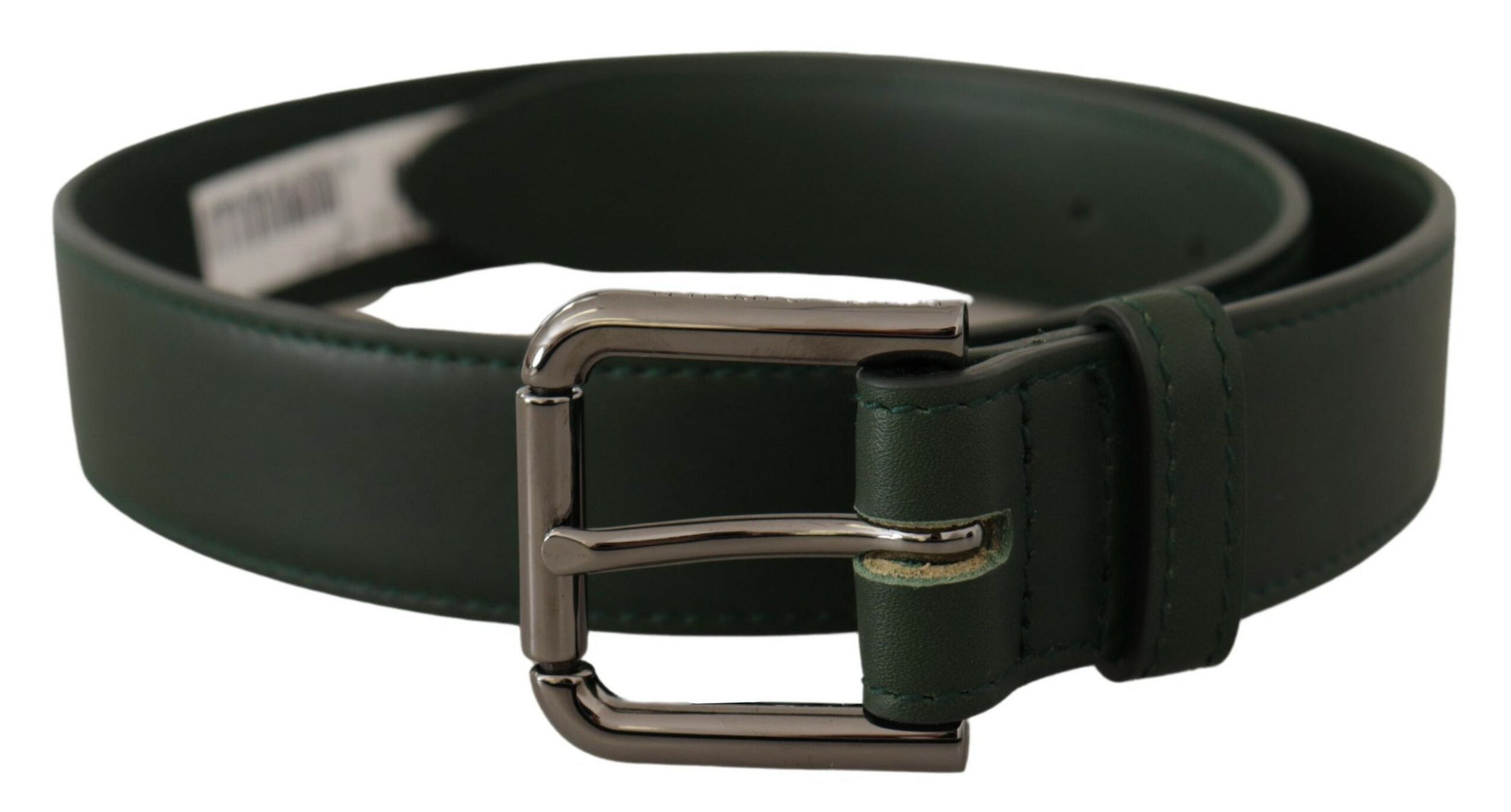 Dolce & Gabbana Green Leather Army Logo Metal Waist Buckle Belt Glam Steals
