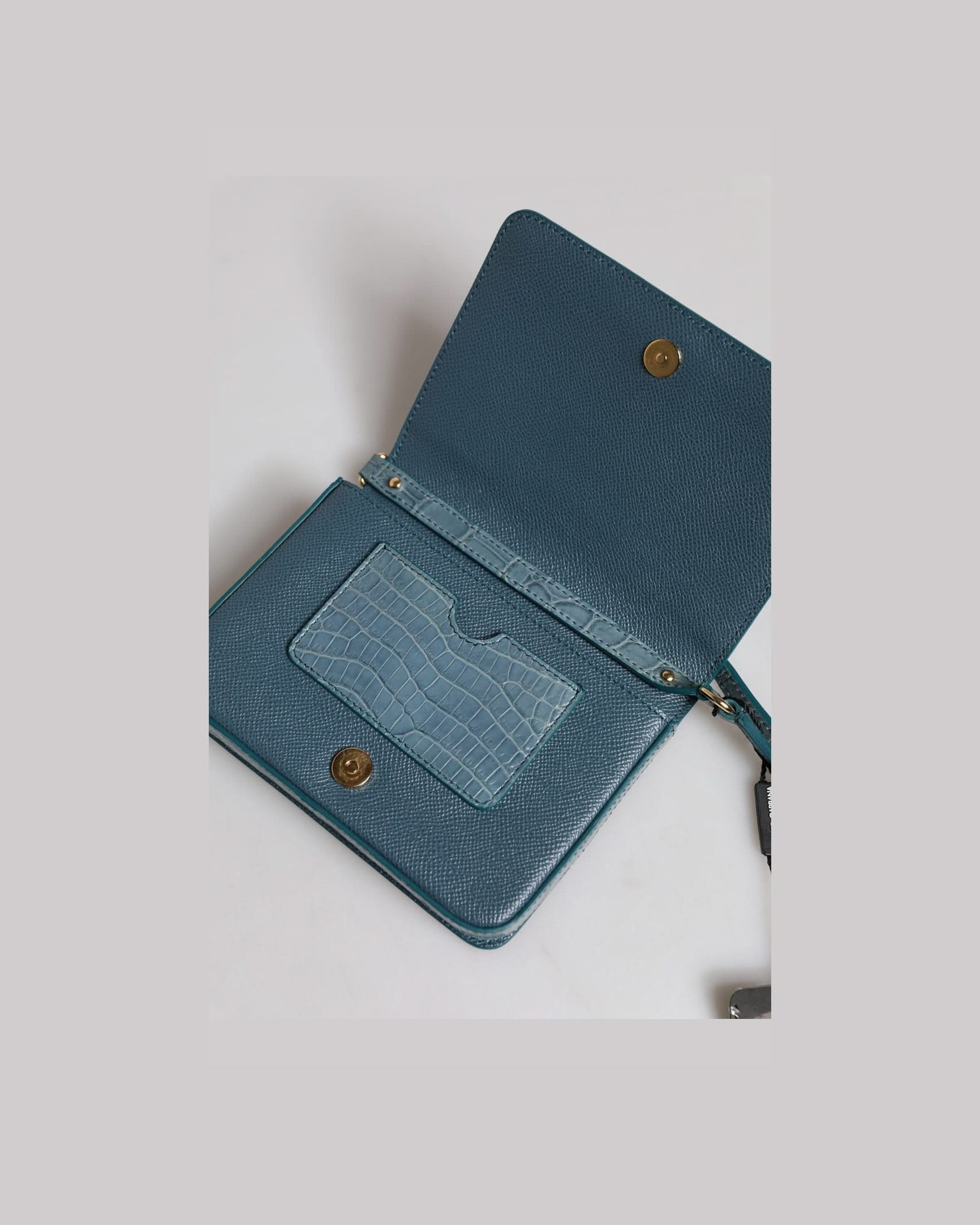 Dolce & Gabbana Green Leather Exotic Dg Plaque Crossbody Mini Bag Cross Body Bags