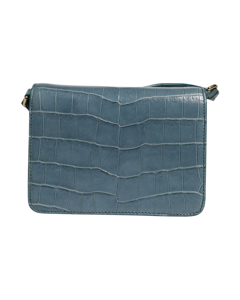 Dolce & Gabbana Green Leather Exotic Dg Plaque Crossbody Mini Bag Cross Body Bags