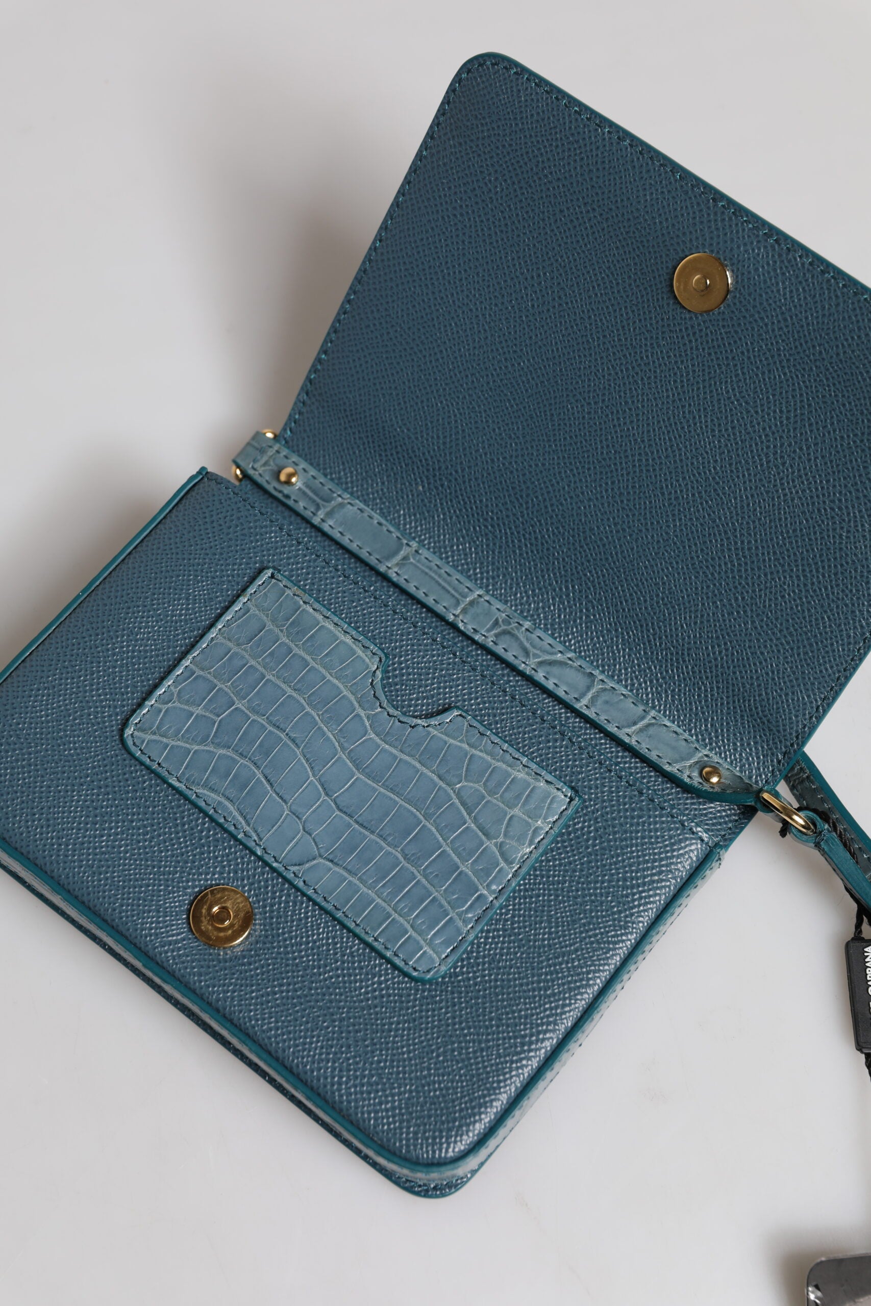 Dolce & Gabbana Green Leather Exotic Dg Plaque Crossbody Mini Bag Glam Steals