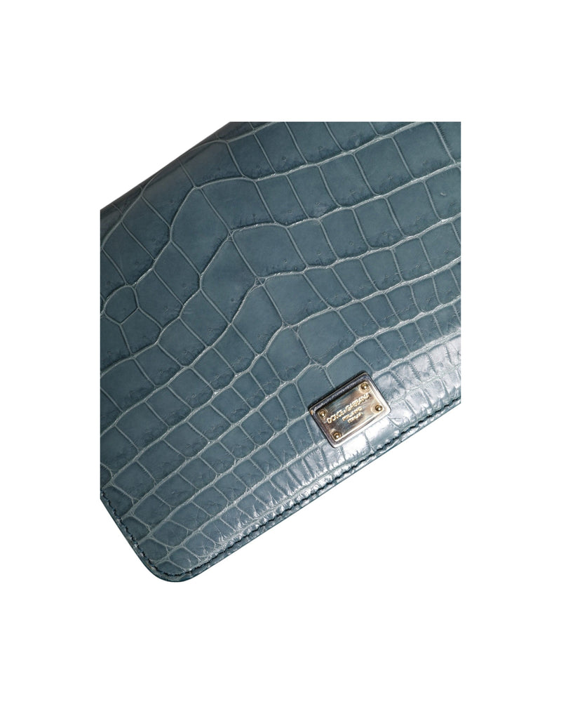 Dolce & Gabbana Green Leather Exotic Dg Plaque Crossbody Mini Bag Glam Steals