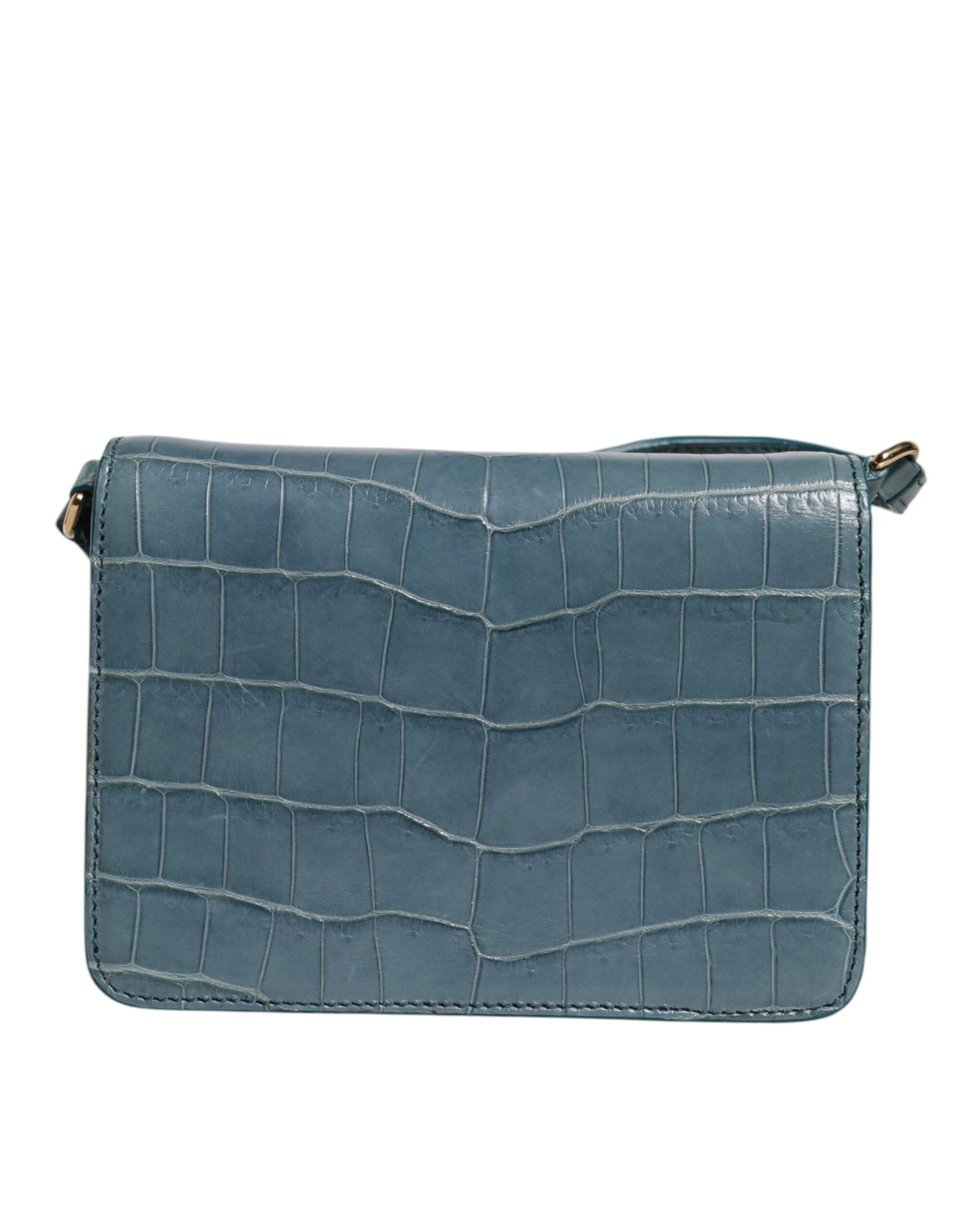 Dolce & Gabbana Green Leather Exotic Dg Plaque Crossbody Mini Bag Glam Steals