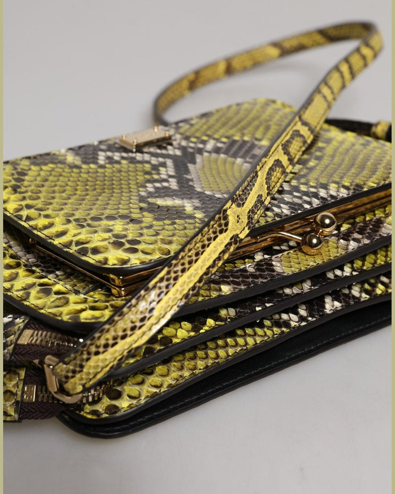 Dolce & Gabbana Green Leather Exotic Dg Plaque Crossbody Clutch Bag Glam Steals