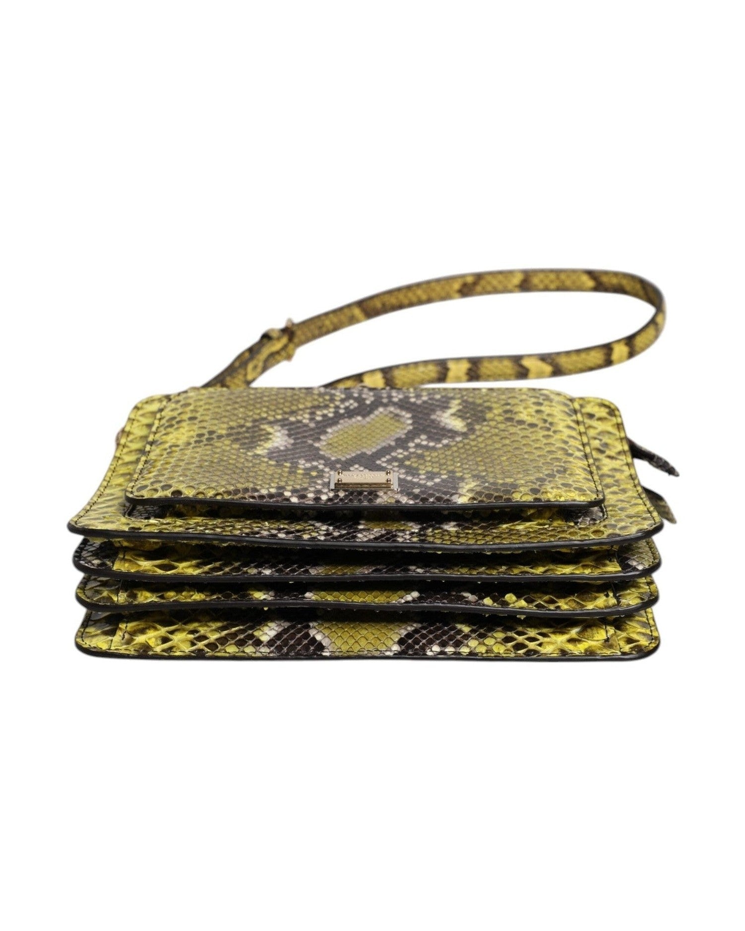 Dolce & Gabbana Green Leather Exotic Dg Plaque Crossbody Clutch Bag Glam Steals