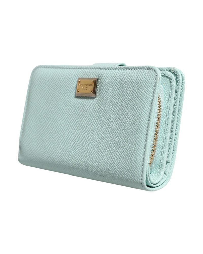 Dolce & Gabbana Green Leather Mint Bifold Continental Clutch Wallet Glam Steals