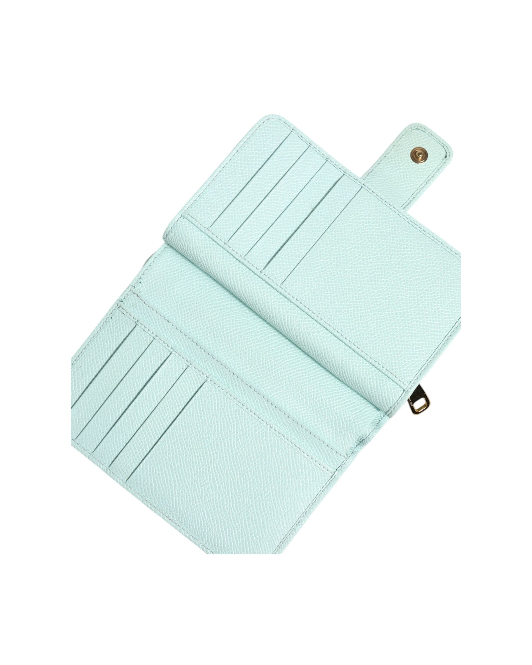 Dolce & Gabbana Green Leather Mint Bifold Continental Clutch Wallet Glam Steals