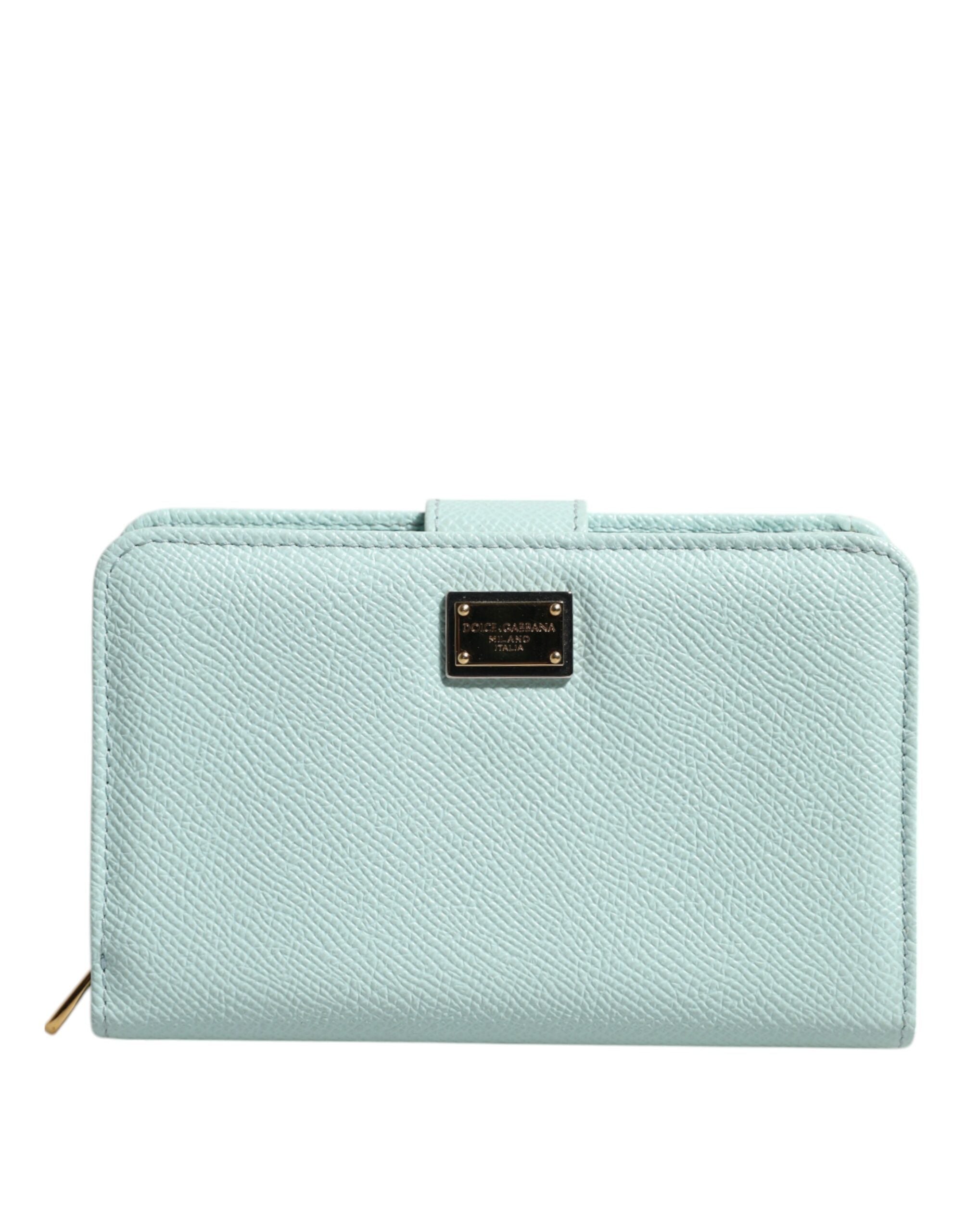 Dolce & Gabbana Green Leather Mint Bifold Continental Clutch Wallet Glam Steals