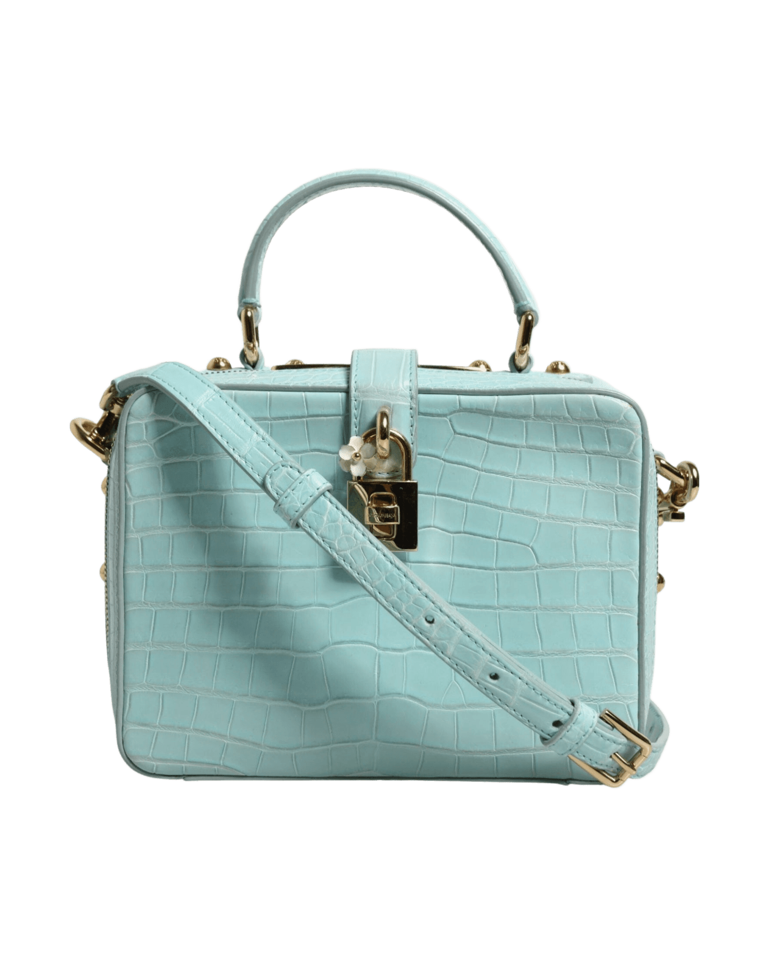 Dolce & Gabbana Green Leather Mint Embossed Padlock Shoulder Bag Glam Steals