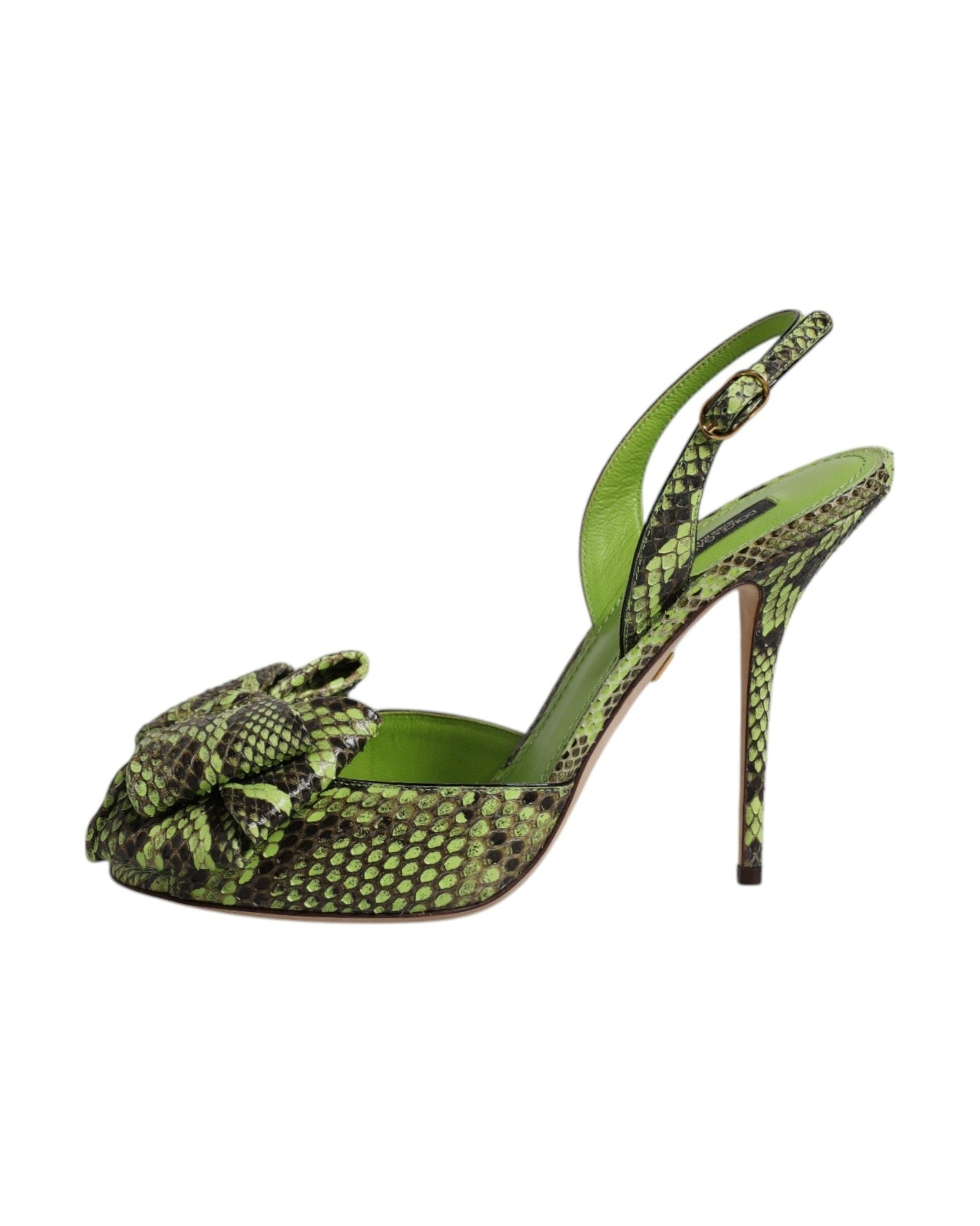 Dolce & Gabbana Green Leather Python Heels Glam Steals
