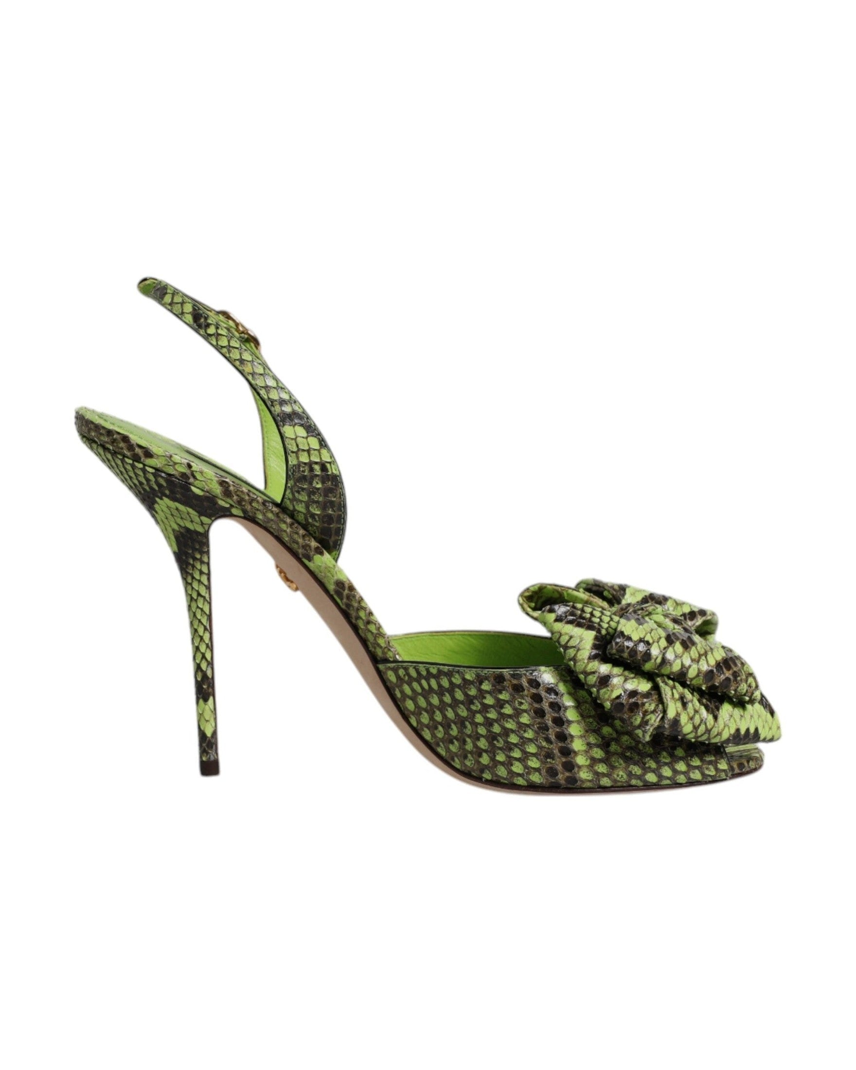 Dolce & Gabbana Green Leather Python Heels