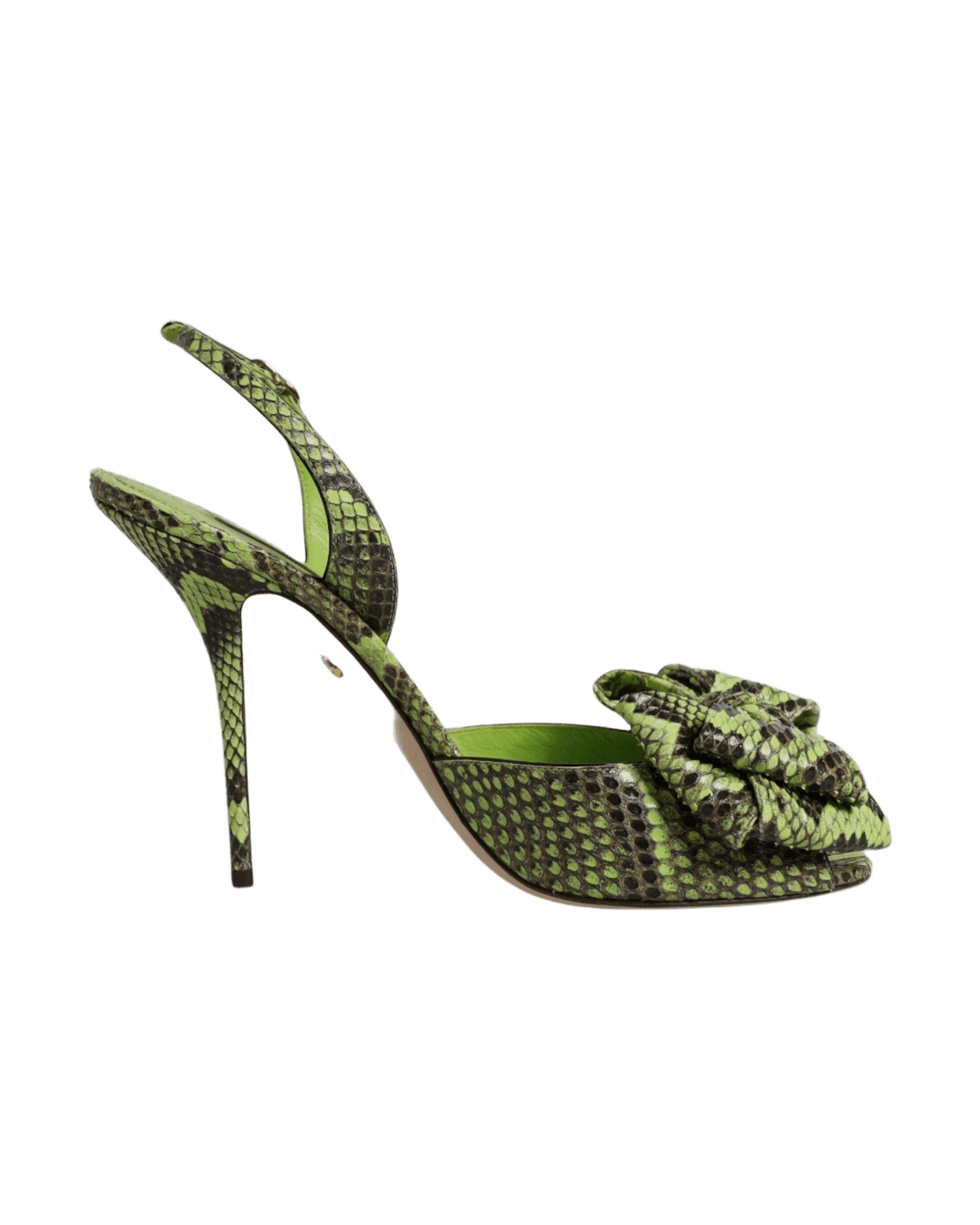 Dolce & Gabbana Green Leather Python Heels Sandals Shoes Glam Steals