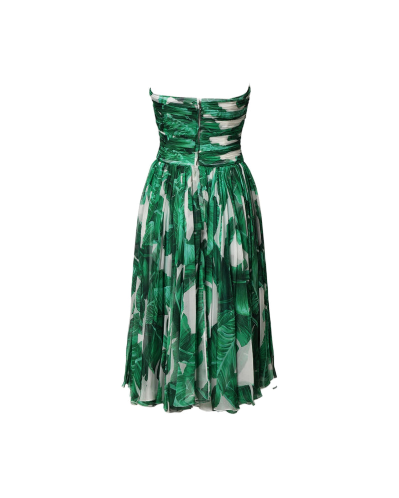Dolce & Gabbana Green Pineapple Embellished Bananaleaf Dress Glam Steals