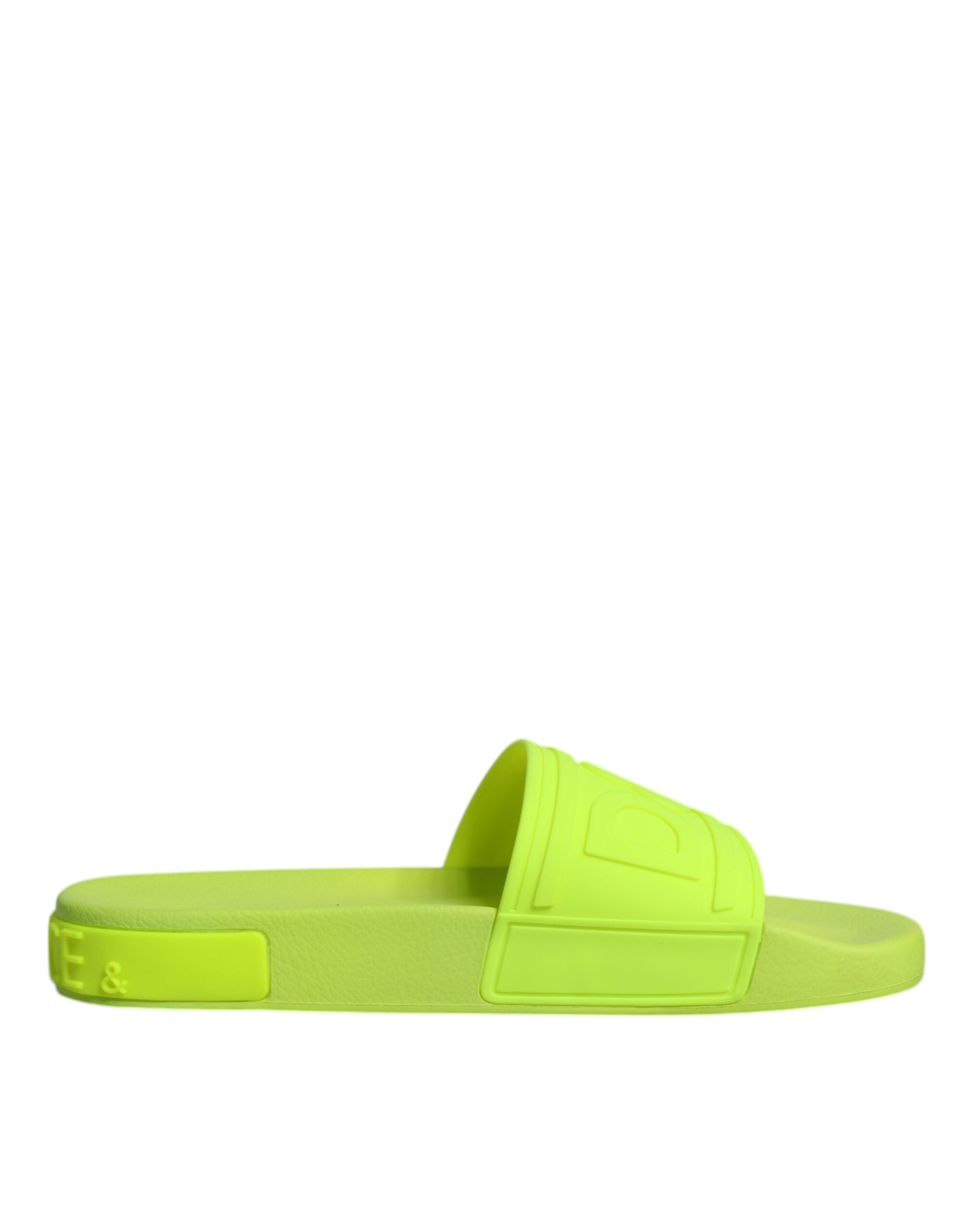 Dolce & Gabbana Green Rubber Slides Sandals Beachwear Shoes Glam Steals