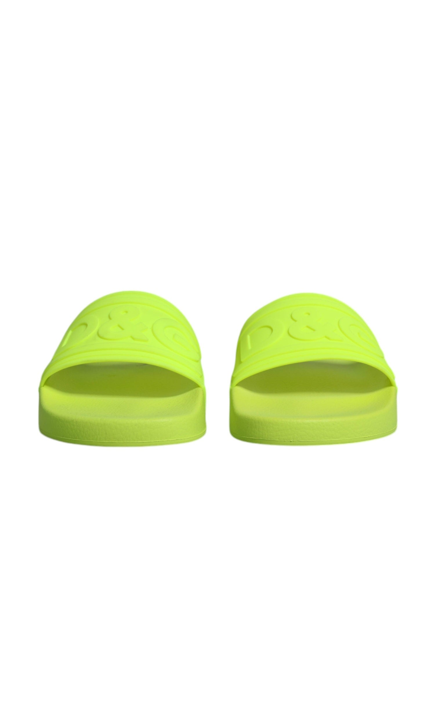 Dolce & Gabbana Green Rubber Slides Sandals Beachwear Shoes Glam Steals