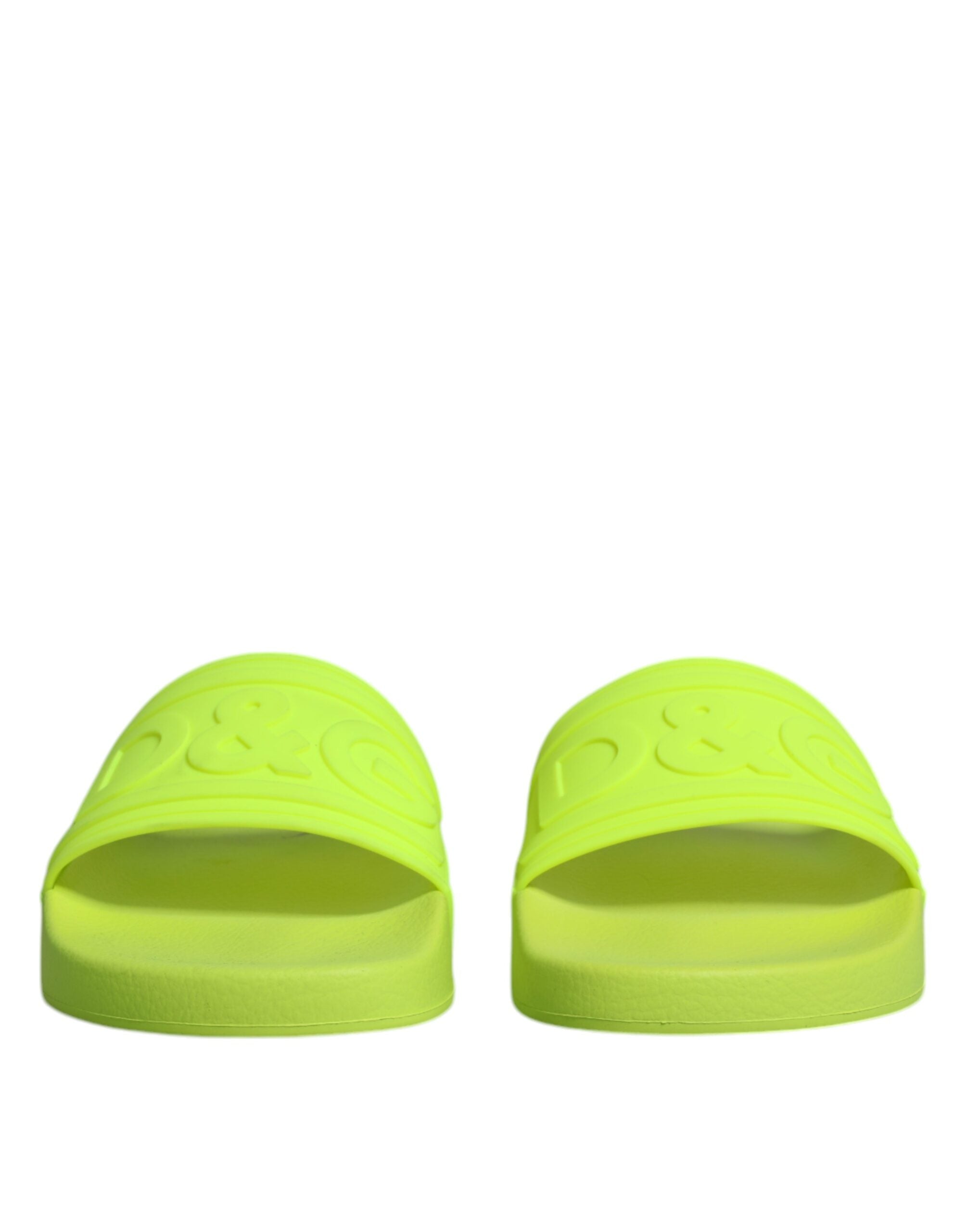 Dolce & Gabbana Green Rubber Slides Sandals Beachwear Shoes Glam Steals