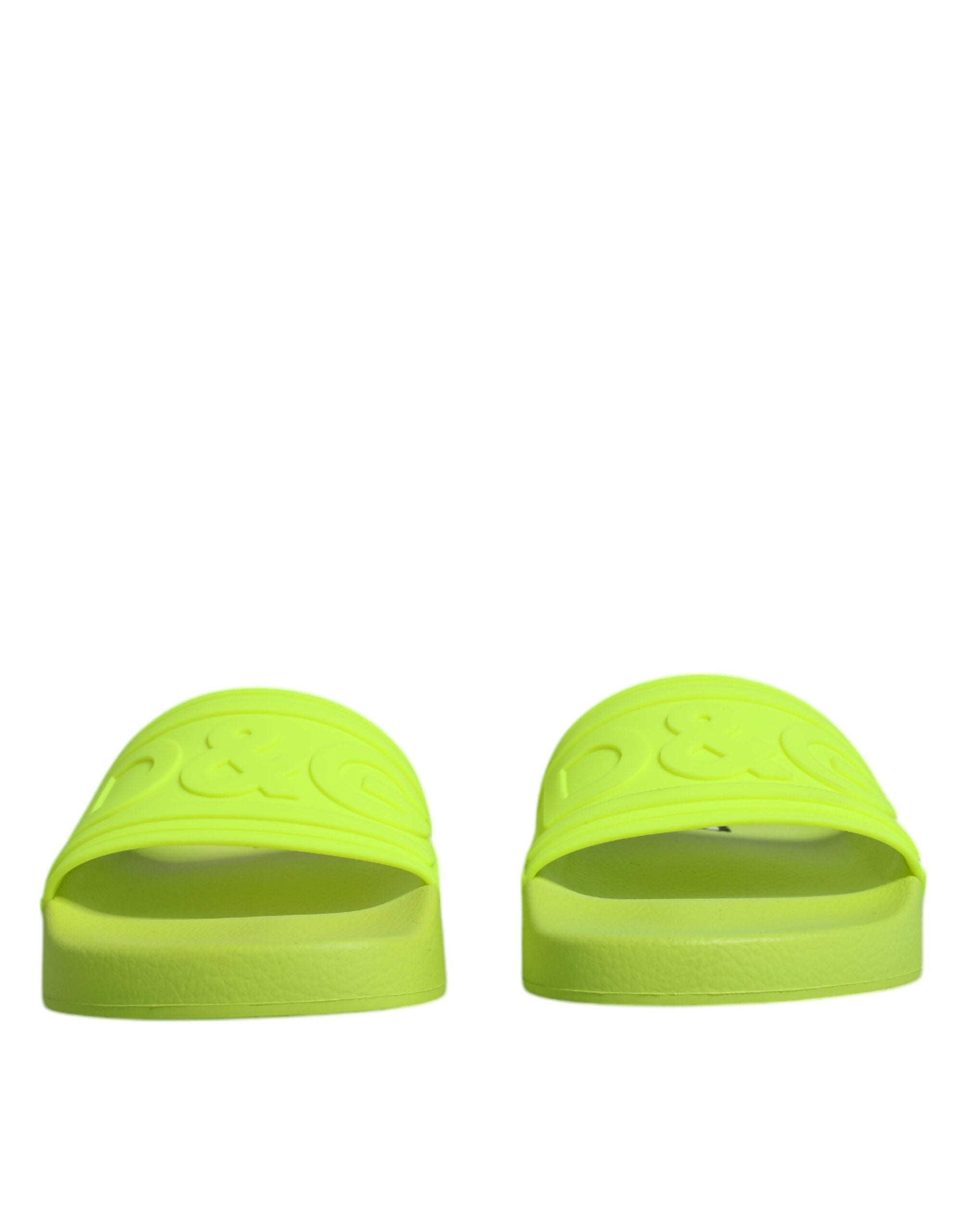 Dolce & Gabbana Green Rubber Slides Sandals Beachwear Shoes Glam Steals