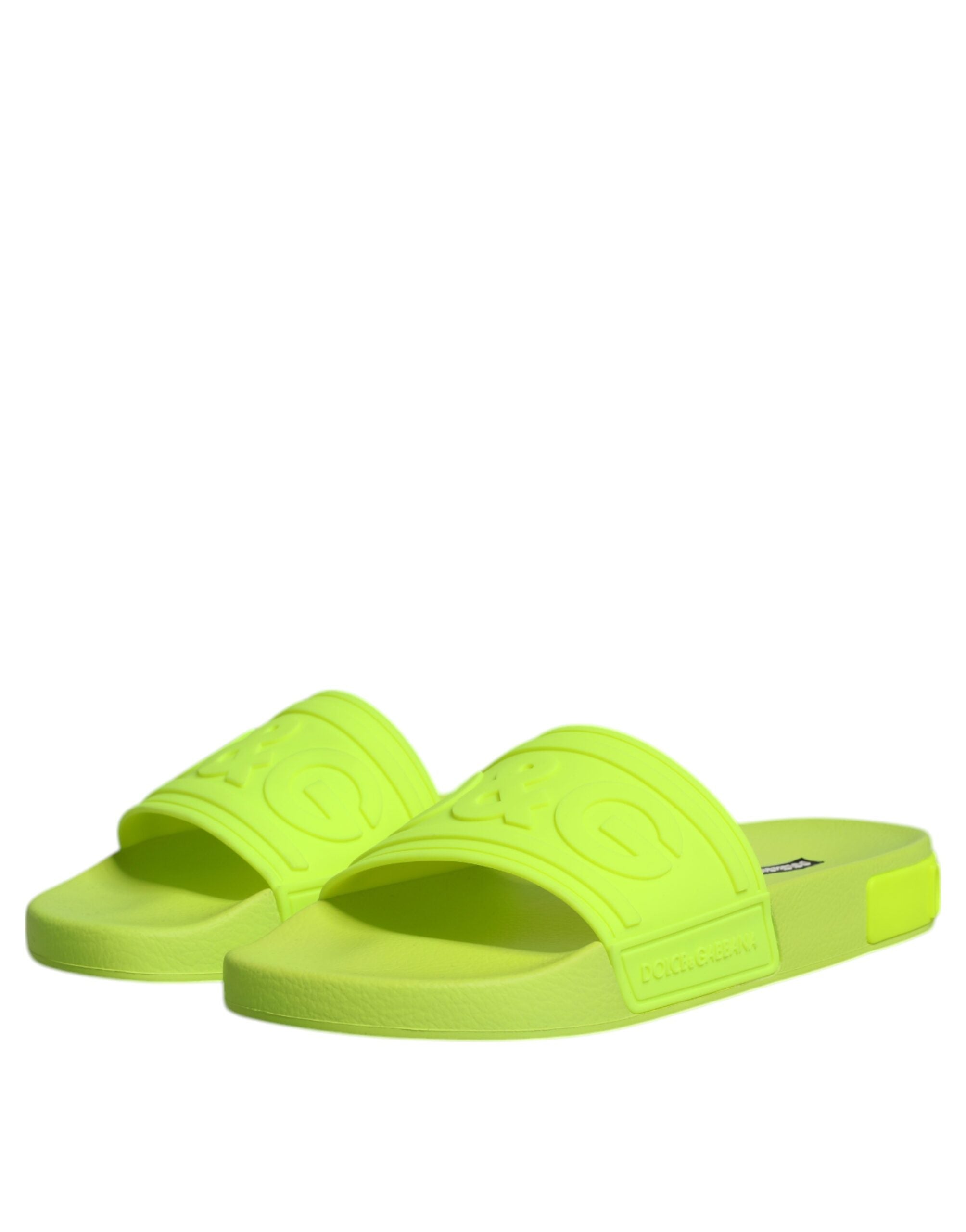 Dolce & Gabbana Green Rubber Slides Sandals Beachwear Shoes Glam Steals