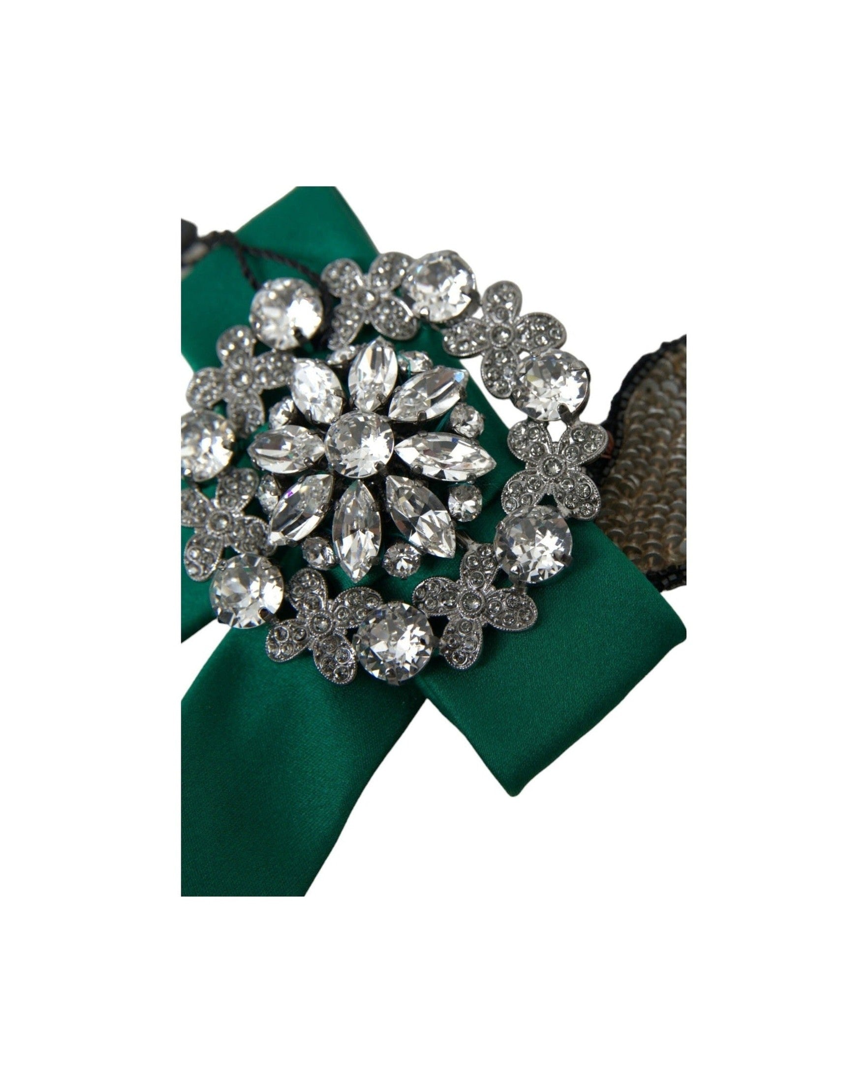 Dolce & Gabbana Satin Bird Crystal Women Hair Green Clip Glam Steals