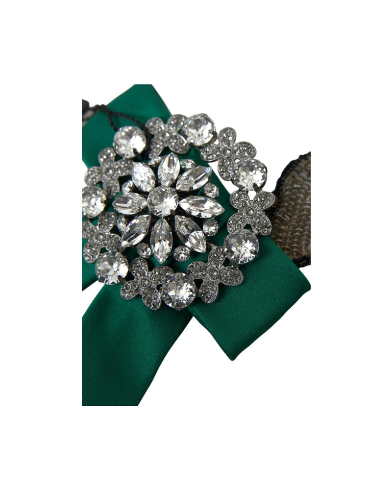 Dolce & Gabbana Satin Bird Crystal Women Hair Green Clip Glam Steals