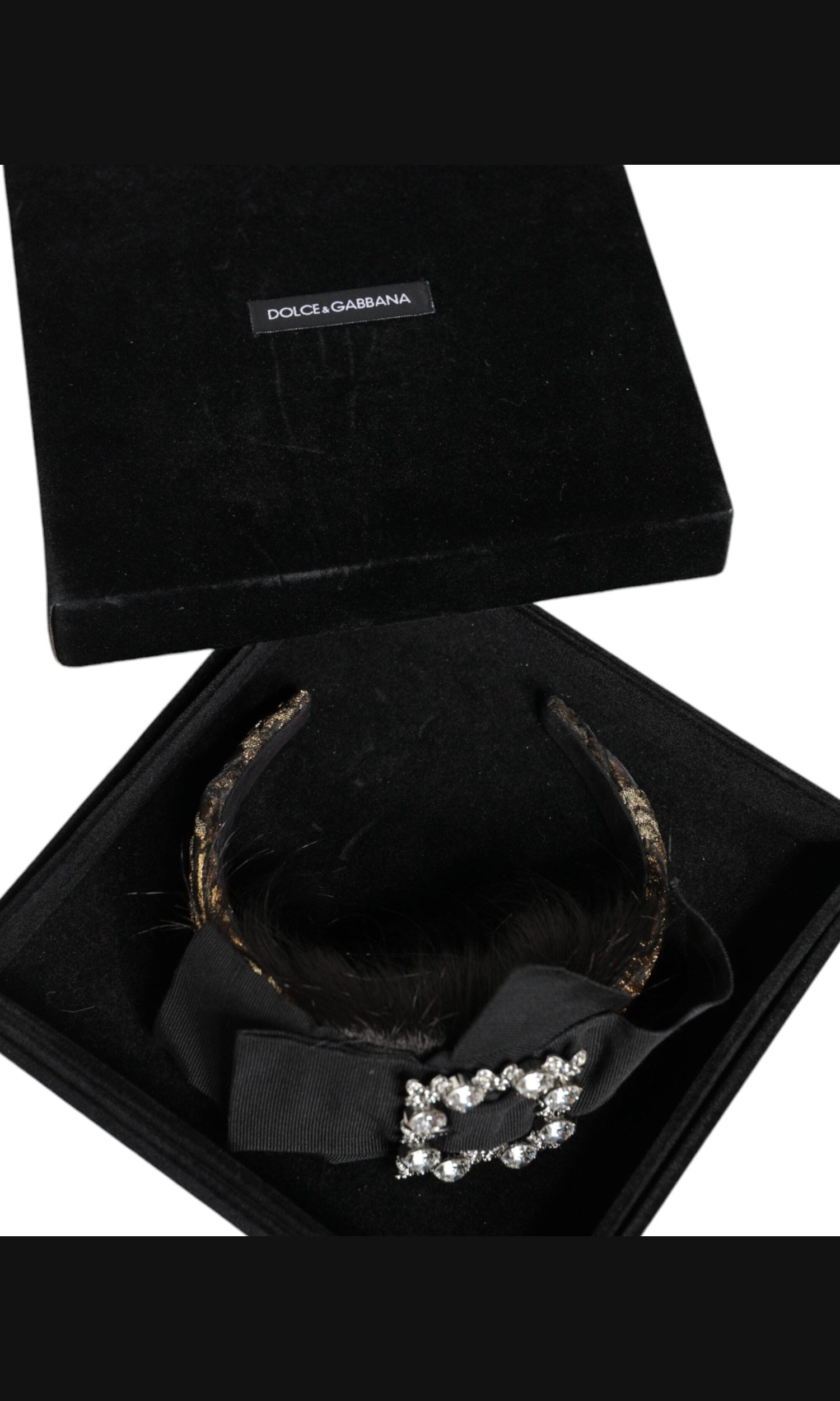 Dolce & Gabbana Hair Parrucchiera Crystal Headband Black Diadem Glam Steals