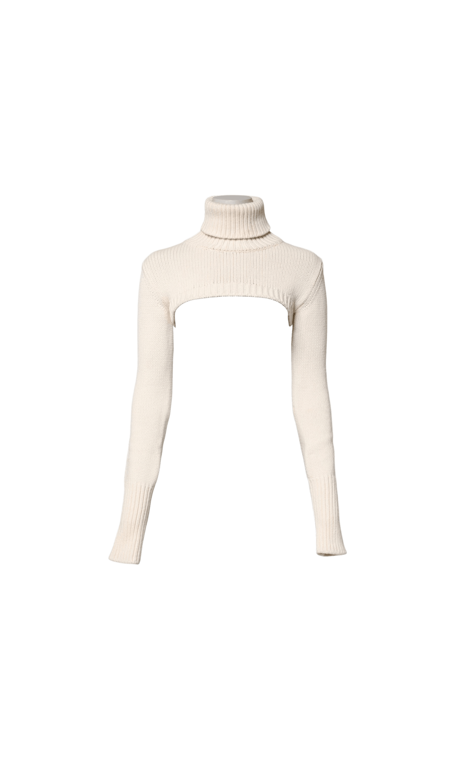 Dolce & Gabbana Ivory Cashmere Turtleneck Cropped Top Sweater Glam Steals