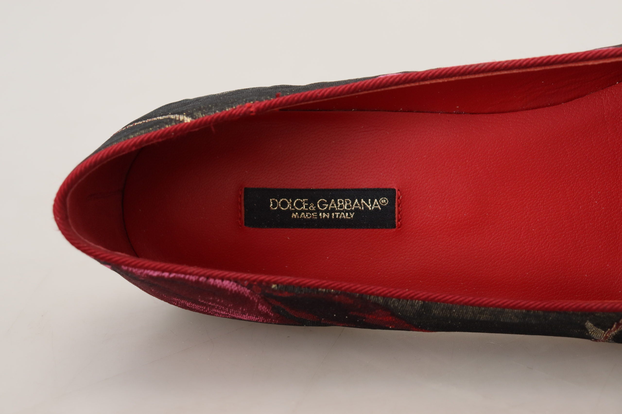 Dolce & Gabbana Jacquard Sacred Heart Patch Slip On Shoes Glam Steals