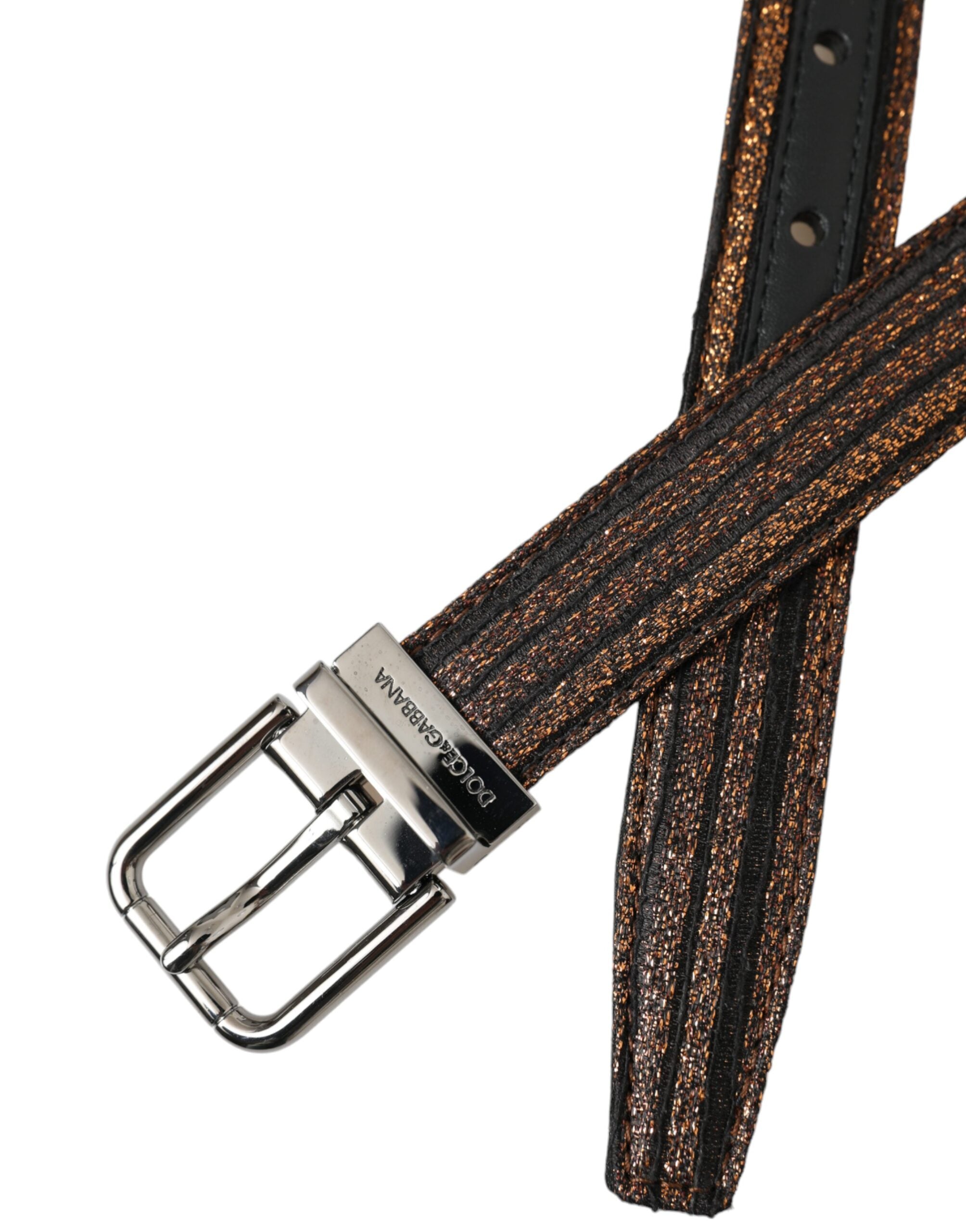Dolce & Gabbana Jacquard Stripes Metal Buckle Belt Glam Steals