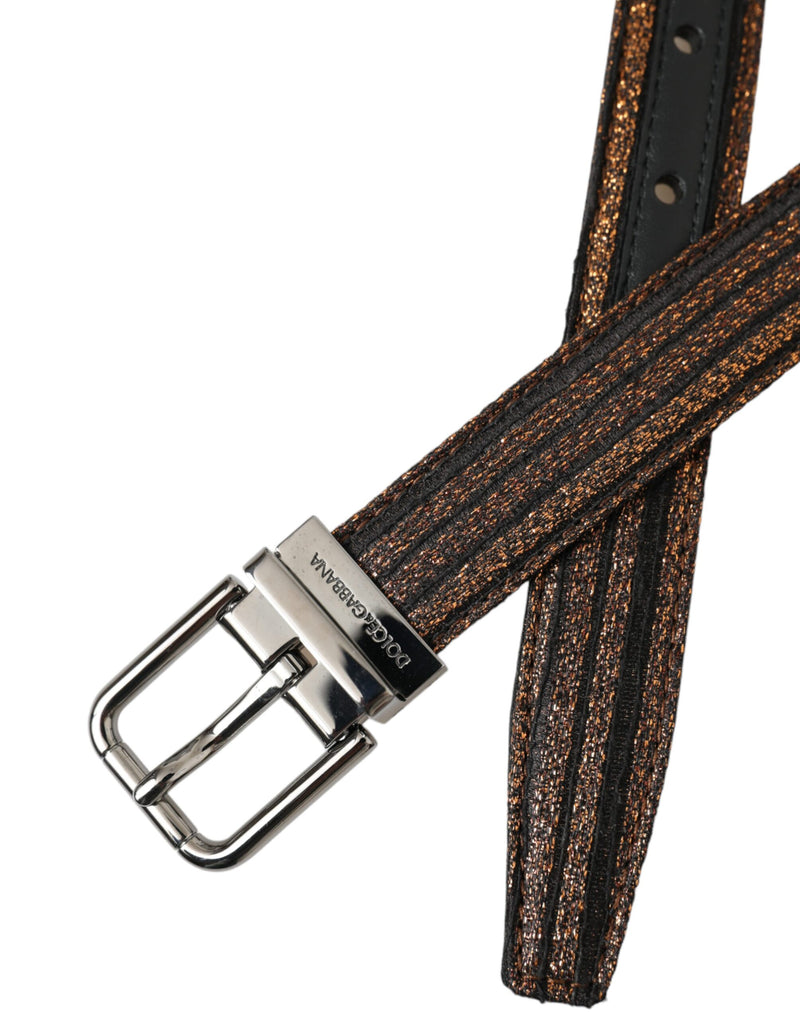 Dolce & Gabbana Jacquard Stripes Metal Buckle Belt Glam Steals