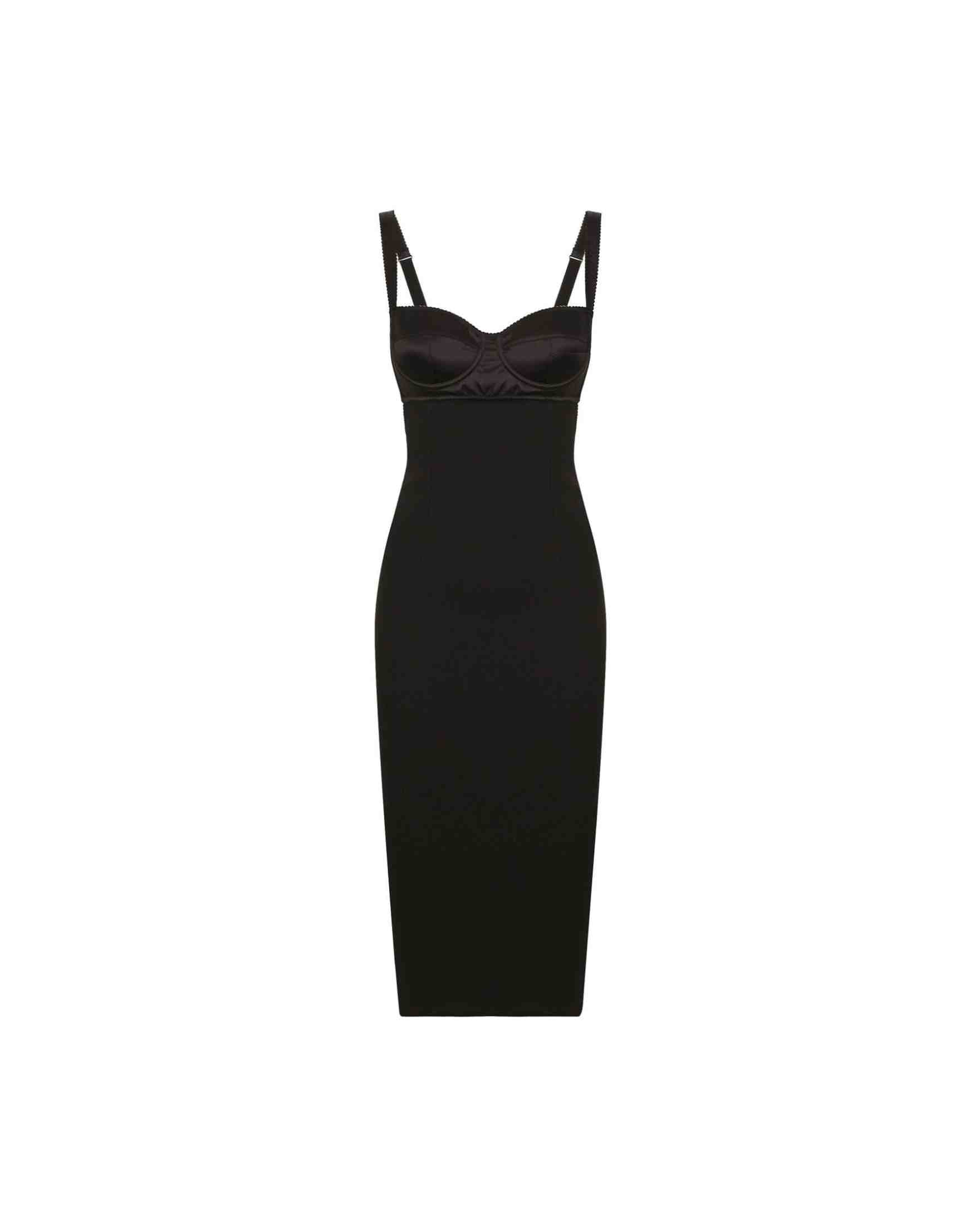 Dolce & Gabbana Jersey Longuette Dress with Bustier Bra Top Glam Steals