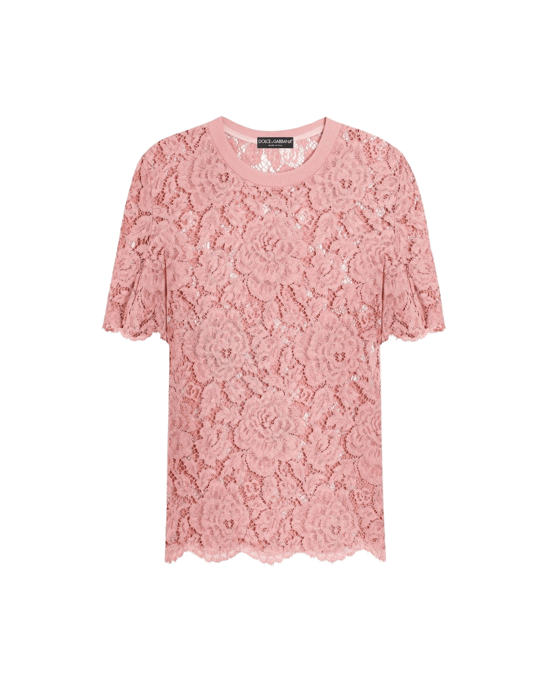 Dolce & Gabbana Lace Corded Short Sleeved T-shirt Glam Steals