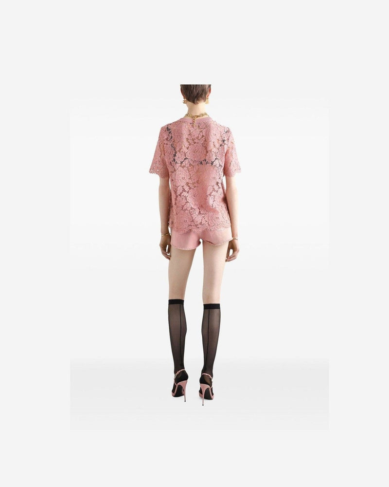 Dolce & Gabbana Lace Corded Short Sleeved T-shirt Glam Steals