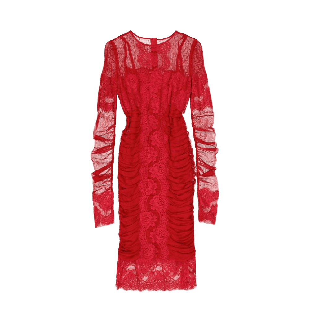 Dolce & Gabbana Lace Rouches Dress Glam Steals