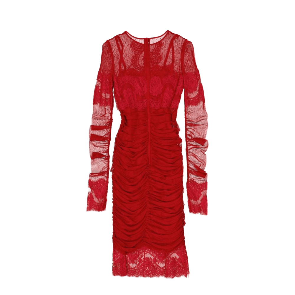 Dolce & Gabbana Lace Rouches Dress Glam Steals