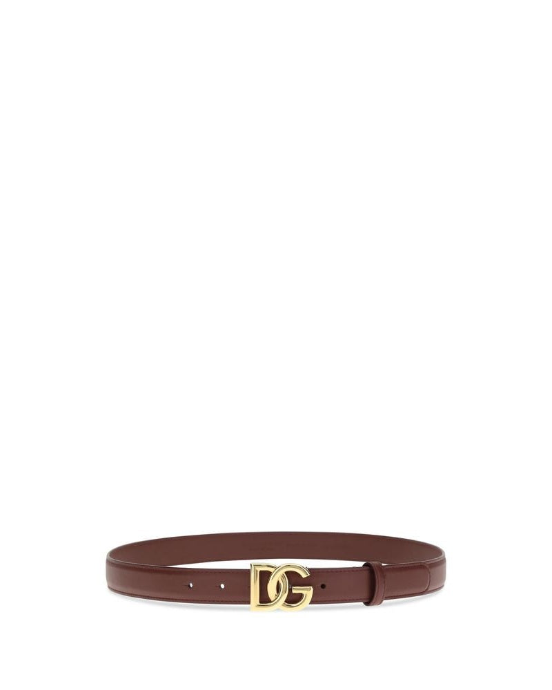 Dolce & Gabbana Leather Bordeaux Calf Bos Taurus Regular Belt 