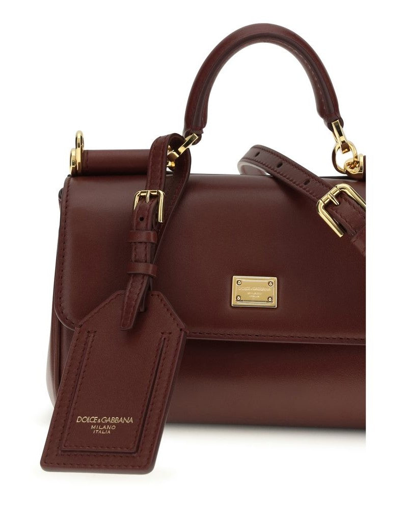 Dolce & Gabbana Leather Bordeaux Shoulder Bag Glam Steals