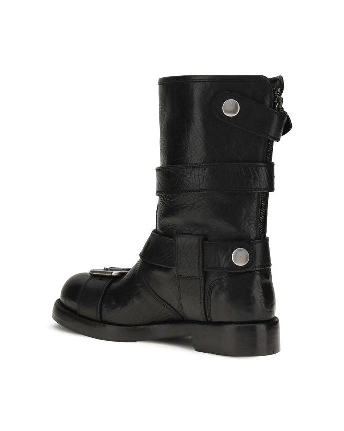 Dolce & Gabbana Leather Buckled Boots Glam Steals