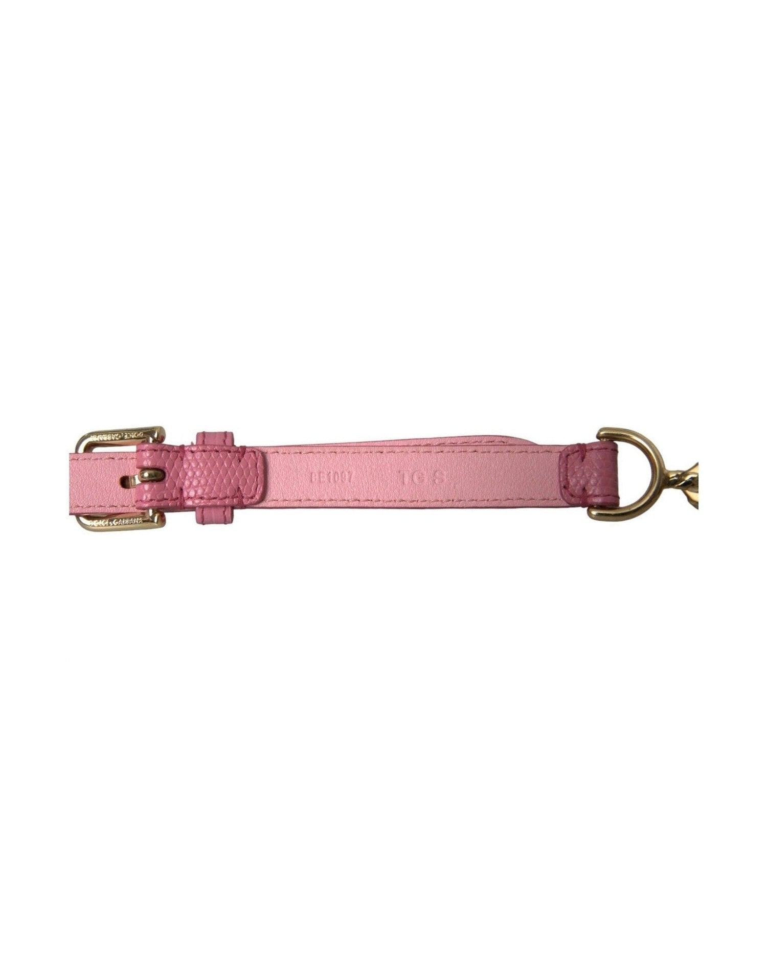 Dolce & Gabbana Leather Crystal Chain Embellished Pink Belt Glam Steals