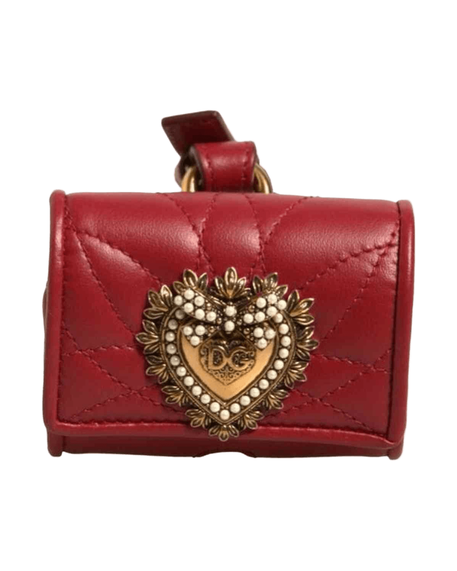 Dolce & Gabbana Leather Devotion Heart Strap Airpod Black Case Glam Steals